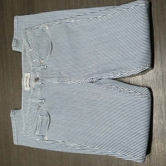 Madewell Blue and White Denim Zip Leg Size 28 - Picture 3 of 7